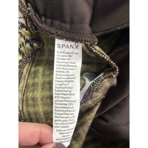 SPANX Flare Dijon Plaid Knit Pants SZ L Preppy Houndstooth check Classic - Picture 10 of 10